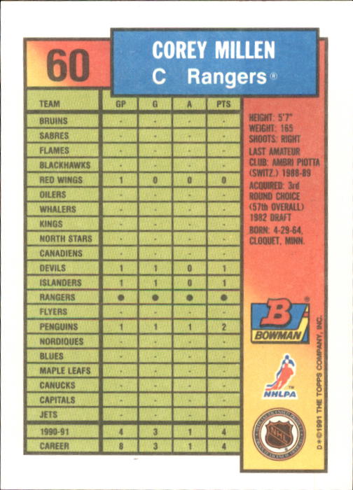 A8286- 1991-92 Bowman Hockey Cards 1-250 +Rookies -You Pick- 15+ FREE US SHIP - Picture 121 of 483