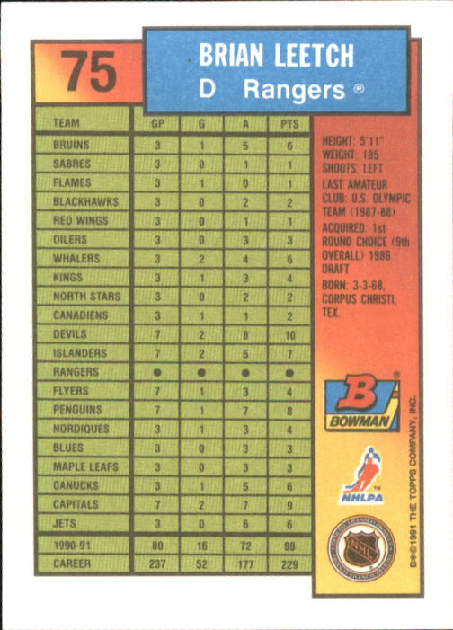 A8286- 1991-92 Bowman Hockey Cards 1-250 +Rookies -You Pick- 15+ FREE US SHIP - Picture 151 of 483