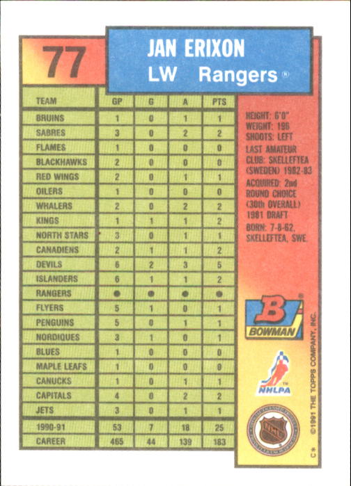 A8286- 1991-92 Bowman Hockey Cards 1-250 +Rookies -You Pick- 15+ FREE US SHIP - Picture 155 of 483