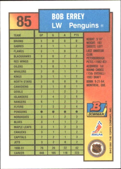 A8286- 1991-92 Bowman Hockey Cards 1-250 +Rookies -You Pick- 15+ FREE US SHIP - Picture 171 of 483