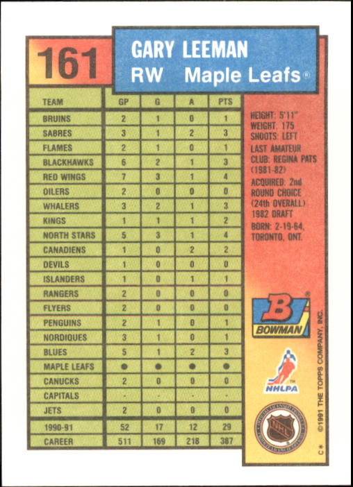 A8286- 1991-92 Bowman Hockey Cards 1-250 +Rookies -You Pick- 15+ FREE US SHIP - Picture 313 of 483