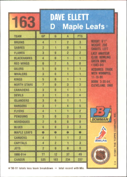 A8286- 1991-92 Bowman Hockey Cards 1-250 +Rookies -You Pick- 15+ FREE US SHIP - Picture 317 of 483