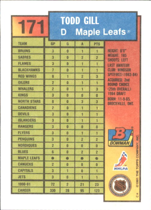A8286- 1991-92 Bowman Hockey Cards 1-250 +Rookies -You Pick- 15+ FREE US SHIP - Picture 333 of 483