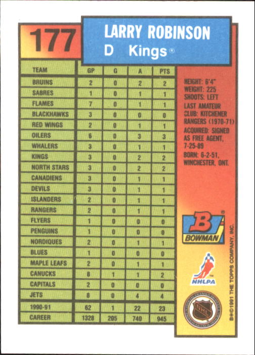 A8286- 1991-92 Bowman Hockey Cards 1-250 +Rookies -You Pick- 15+ FREE US SHIP - Picture 339 of 483