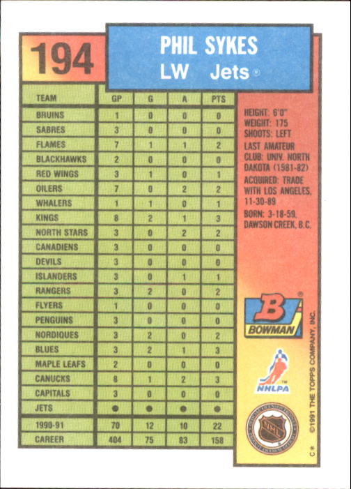 A8286- 1991-92 Bowman Hockey Cards 1-250 +Rookies -You Pick- 15+ FREE US SHIP - Picture 373 of 483