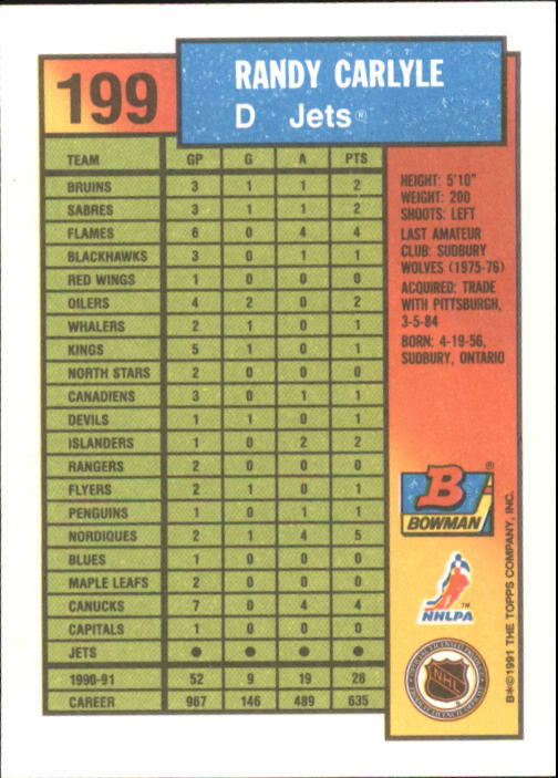 A8286- 1991-92 Bowman Hockey Cards 1-250 +Rookies -You Pick- 15+ FREE US SHIP - Picture 381 of 483
