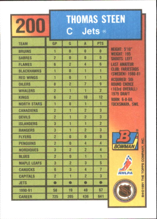 A8286- 1991-92 Bowman Hockey Cards 1-250 +Rookies -You Pick- 15+ FREE US SHIP - Picture 383 of 483