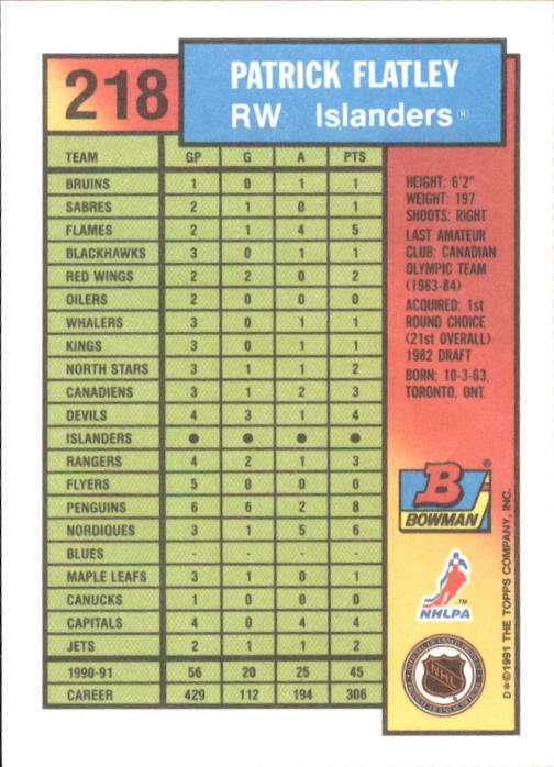 A8286- 1991-92 Bowman Hockey Cards 1-250 +Rookies -You Pick- 15+ FREE US SHIP - Picture 419 of 483
