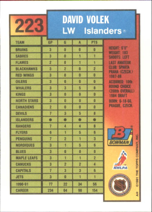 A8286- 1991-92 Bowman Hockey Cards 1-250 +Rookies -You Pick- 15+ FREE US SHIP - Picture 429 of 483