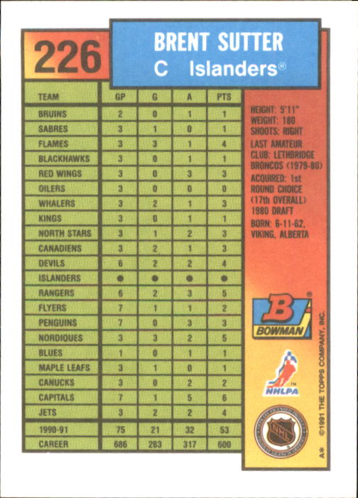 A8286- 1991-92 Bowman Hockey Cards 1-250 +Rookies -You Pick- 15+ FREE US SHIP - Picture 435 of 483