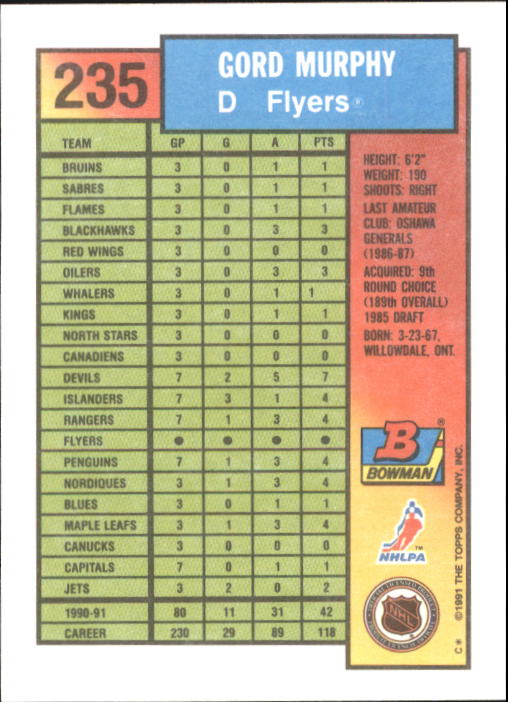 A8286- 1991-92 Bowman Hockey Cards 1-250 +Rookies -You Pick- 15+ FREE US SHIP - Picture 453 of 483
