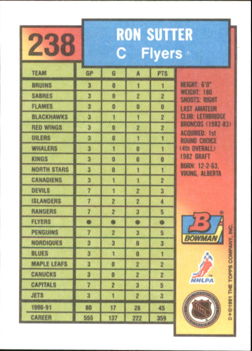 A8286- 1991-92 Bowman Hockey Cards 1-250 +Rookies -You Pick- 15+ FREE US SHIP - Picture 459 of 483