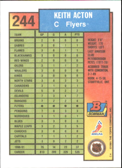 A8286- 1991-92 Bowman Hockey Cards 1-250 +Rookies -You Pick- 15+ FREE US SHIP - Picture 471 of 483