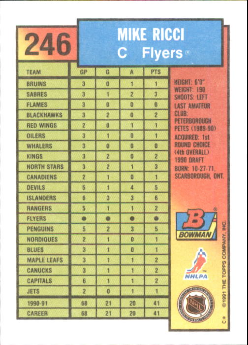 A8286- 1991-92 Bowman Hockey Cards 1-250 +Rookies -You Pick- 15+ FREE US SHIP - Picture 475 of 483