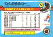 1991-92 O-Pee-Chee #72 Randy Carlyle back image