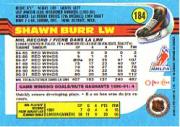 1991-92 O-Pee-Chee #184 Shawn Burr UER back image