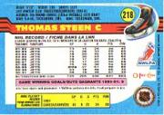 1991-92 O-Pee-Chee #218 Thomas Steen back image