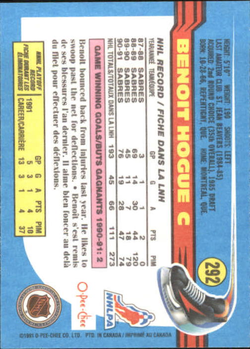 B2631- 1991-92 O-Pee-Chee Hk Cards 251-500 +Rookies -You Pick- 15+ FREE US SHIP - Picture 81 of 495