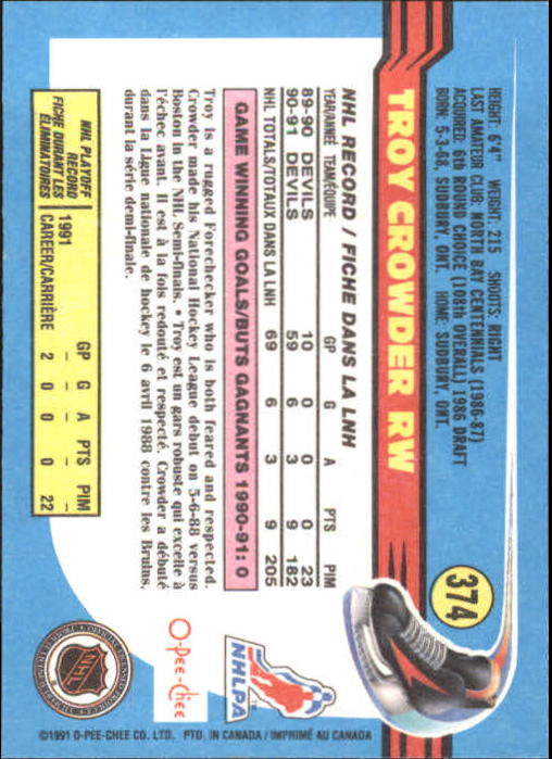 B2631- 1991-92 O-Pee-Chee Hk Cards 251-500 +Rookies -You Pick- 15+ FREE US SHIP - Picture 243 of 495