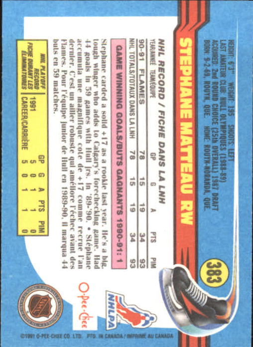 B2631- 1991-92 O-Pee-Chee Hk Cards 251-500 +Rookies -You Pick- 15+ FREE US SHIP - Picture 261 of 495