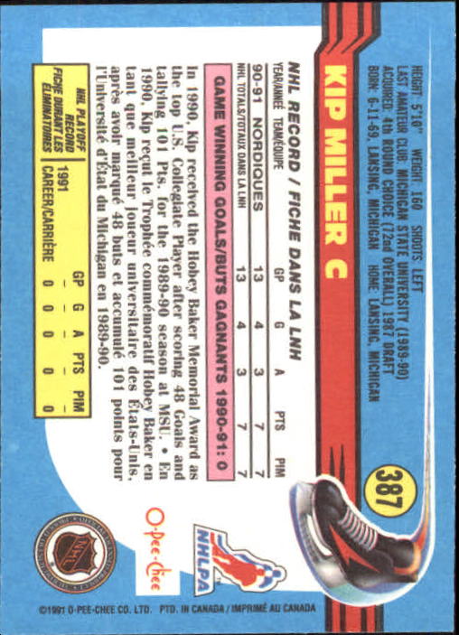 B2631- 1991-92 O-Pee-Chee Hk Cards 251-500 +Rookies -You Pick- 15+ FREE US SHIP - Picture 269 of 495