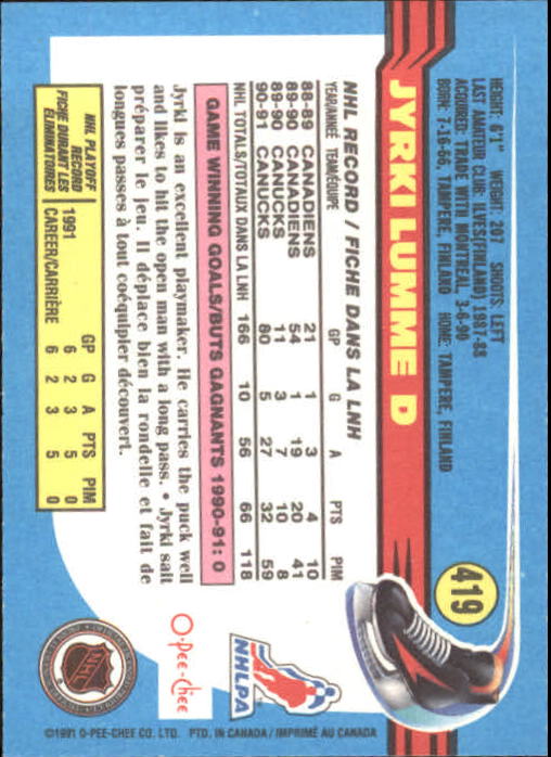 B2631- 1991-92 O-Pee-Chee Hk Cards 251-500 +Rookies -You Pick- 15+ FREE US SHIP - Picture 333 of 495