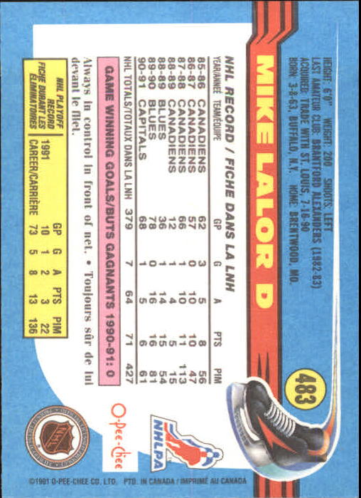B2631- 1991-92 O-Pee-Chee Hk Cards 251-500 +Rookies -You Pick- 15+ FREE US SHIP - Picture 461 of 495