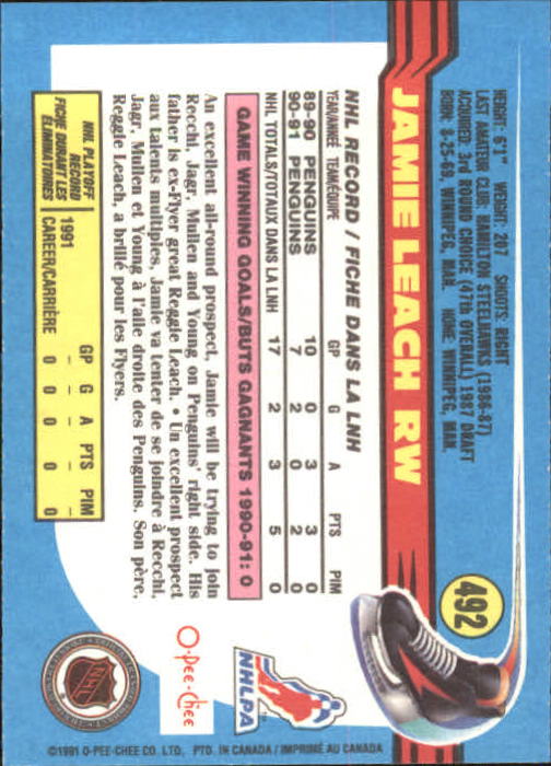 B2631- 1991-92 O-Pee-Chee Hk Cards 251-500 +Rookies -You Pick- 15+ FREE US SHIP - Picture 479 of 495