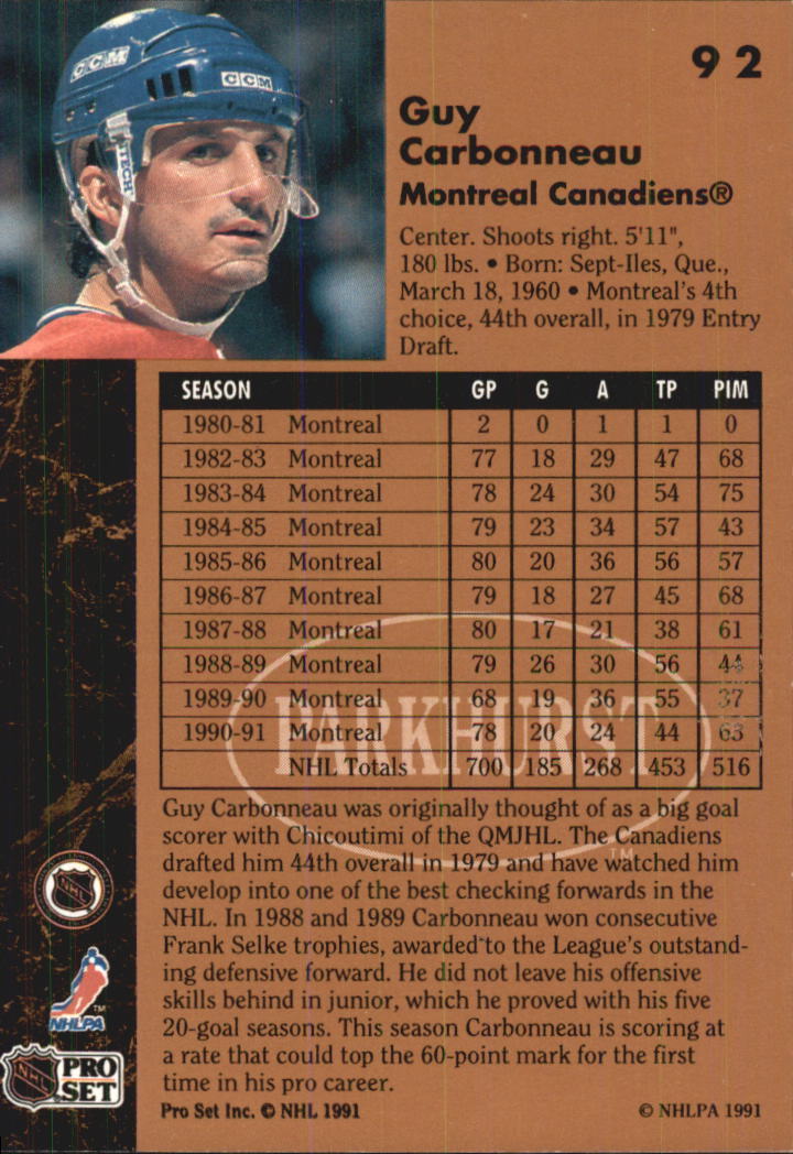 A8297- 1991-92 Parkhurst Hk Card #s 1-250 +Rookies -You Pick- 15+ FREE US SHIP - Picture 162 of 422