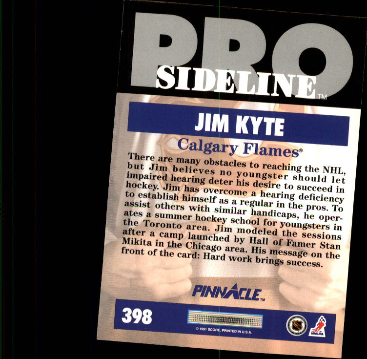 1991-92 Pinnacle #398 Jim Kyte SL back image