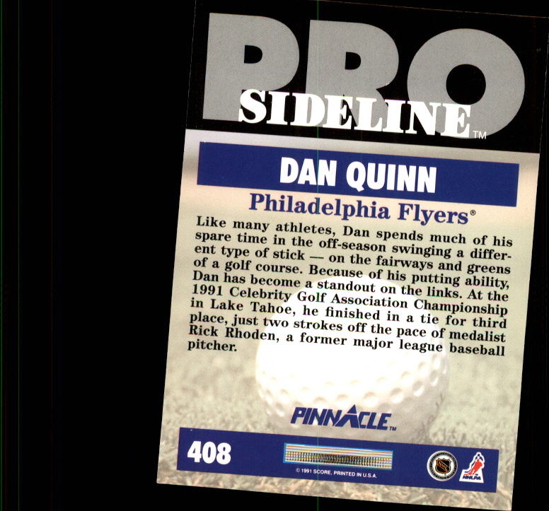 1991-92 Pinnacle #408 Dan Quinn SL back image