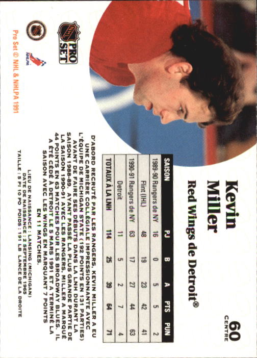 1991-92 Pro Set #60 Kevin Miller back image