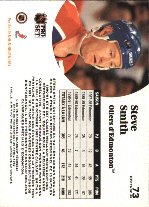 1991-92 Pro Set #73 Steve Smith back image