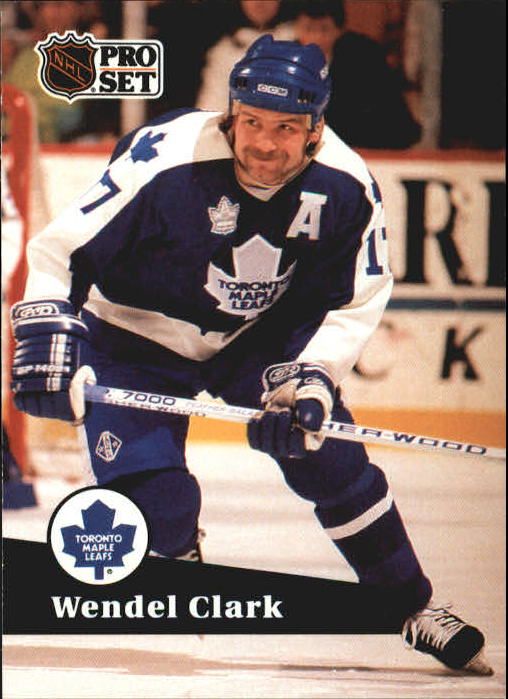 Wendel Clark Maple Leafs Hand Signed 1991-92 Upper Deck Hockey Card 89 NM-MT