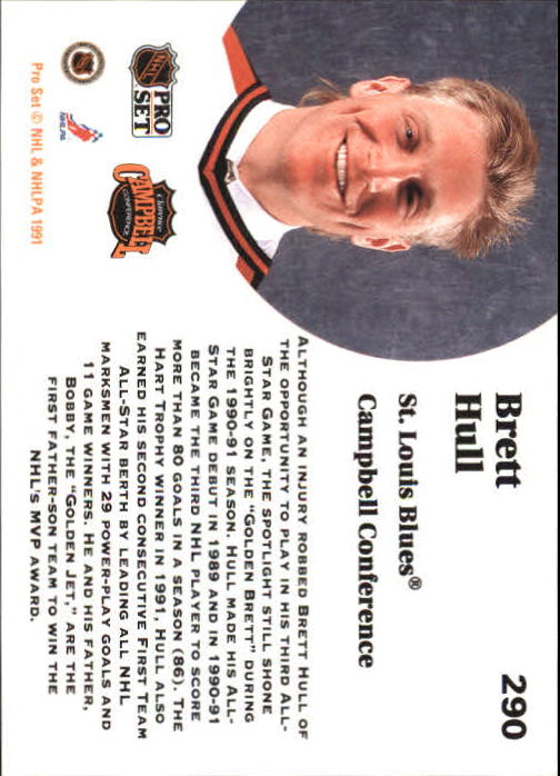 1991-92 Pro Set #290 Brett Hull AS back image