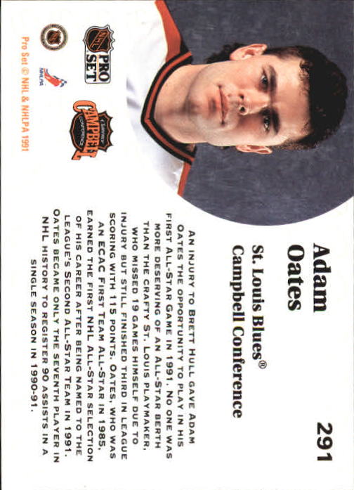 1991-92 Pro Set #291 Adam Oates AS back image