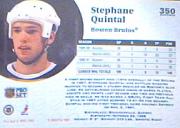 1991-92 Pro Set #350 Stephane Quintal back image