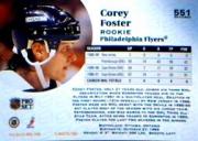 1991-92 Pro Set #551 Corey Foster RC back image