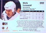 1991-92 Pro Set #560 Rick Lessard RC back image