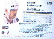 1991-92 Pro Set #573 Randy Ladouceur CAP back image