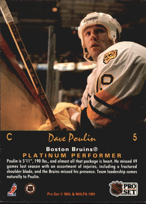 1991-92 Pro Set Platinum #5 Dave Poulin back image
