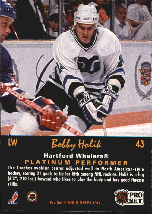 1991-92 Pro Set Platinum #43 Bobby Holik back image