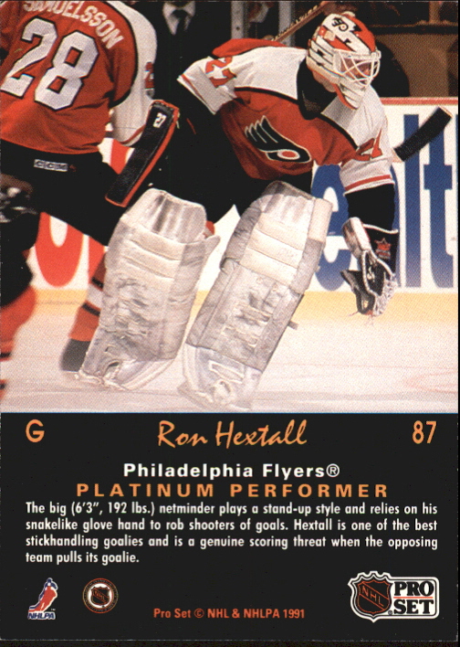 1991-92 Pro Set Platinum #87 Ron Hextall back image