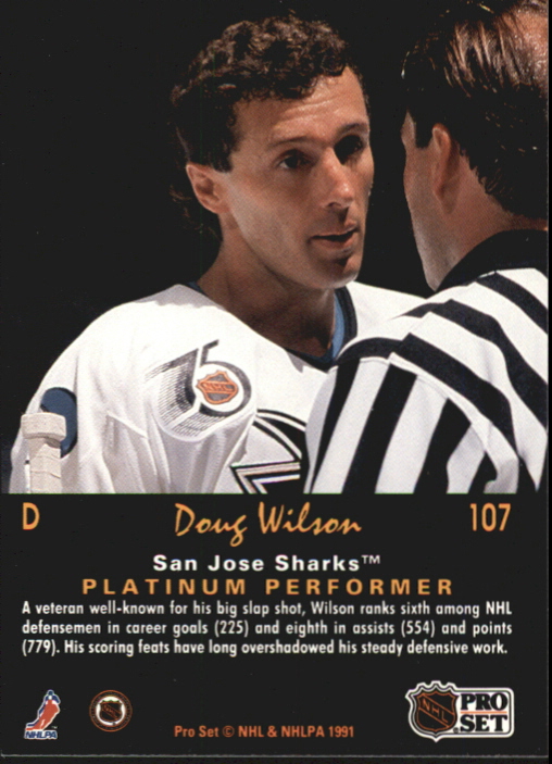 1991-92 Pro Set Platinum #107 Doug Wilson back image