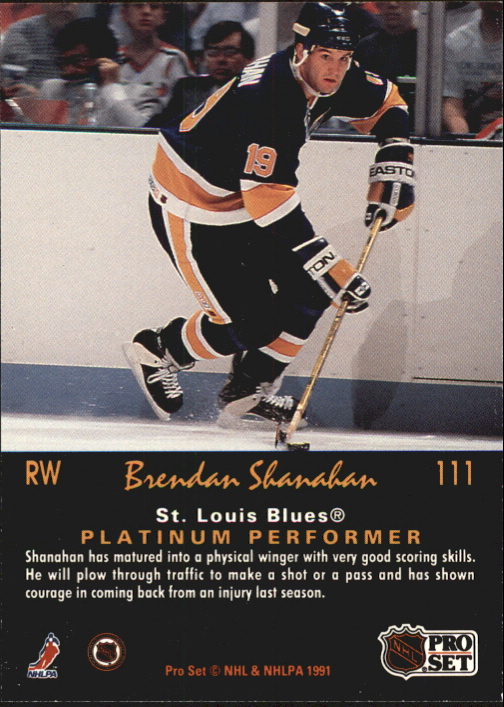 1991-92 Pro Set Platinum #111 Brendan Shanahan back image