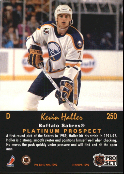 1991-92 Pro Set Platinum #250 Kevin Haller RC back image