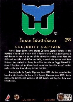 1991-92 Pro Set Platinum #299 Susan Saint James CAP back image