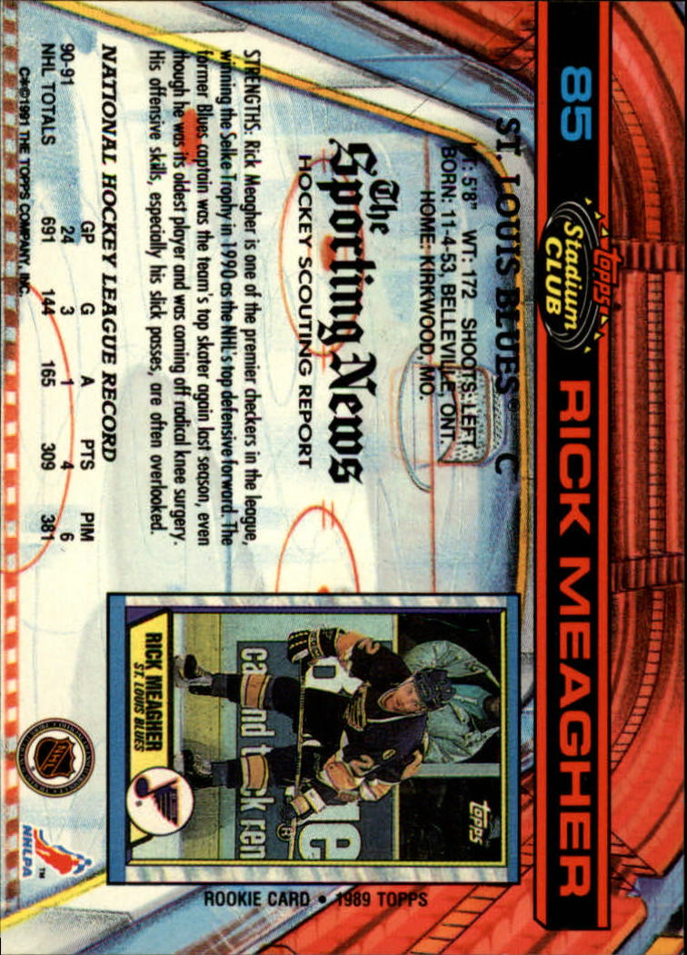 1991-92 Stadium Club #85 Rick Meagher back image