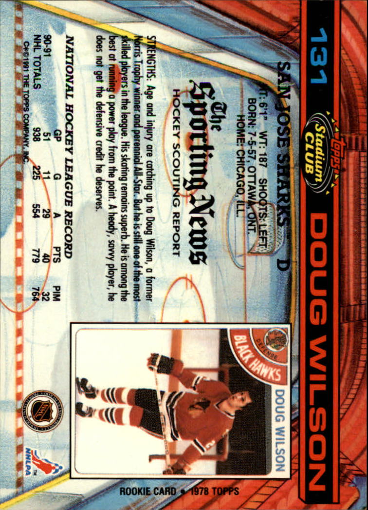 1991-92 Stadium Club #131 Doug Wilson back image