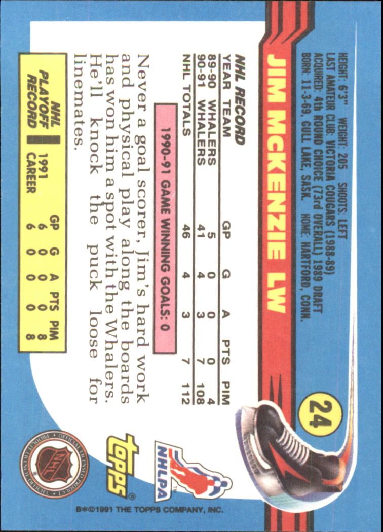 1991-92 Topps Hockey (Pick Card From List 1-307) C60 05-24 - Picture 35 of 495